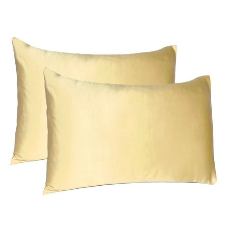 GFANCY FIXTURES 20 x 26 in. Pale Yellow Dreamy Silky Satin Standard Size Pillowcases GF2627904